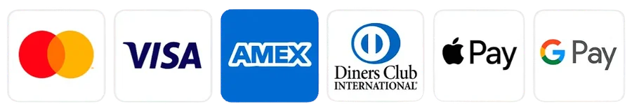 Visa, Mastercard, Discover, American Express